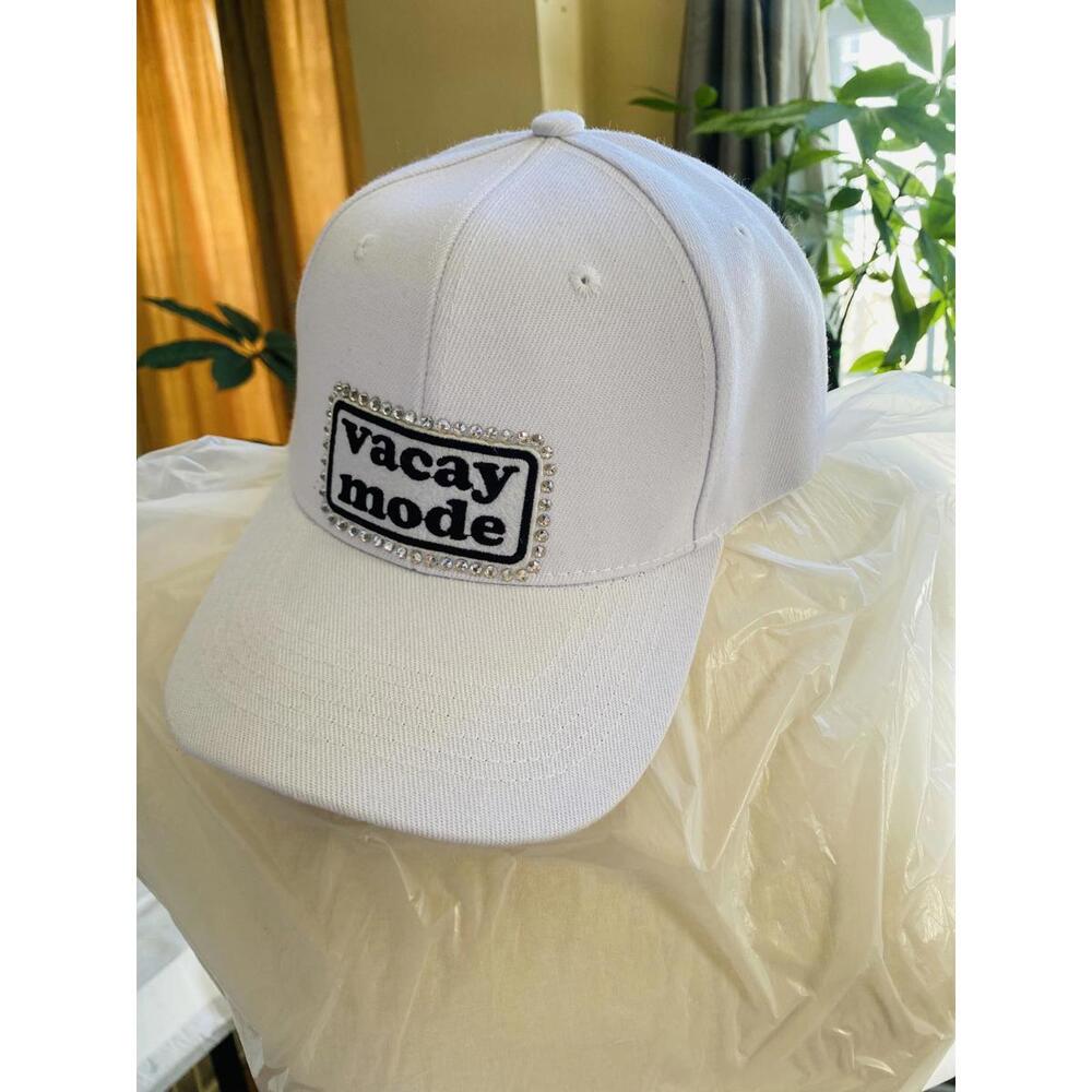 White Baseball Cap With Vacay Mode Patch And Rhin… - image 2